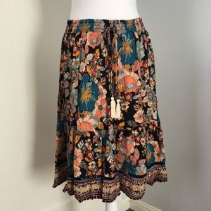 Tiered floral pull-on skirt, NWT